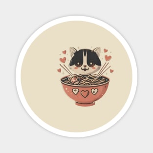 "Culinary Romance: A Feline Feast of Love on Valentine's Day" Magnet